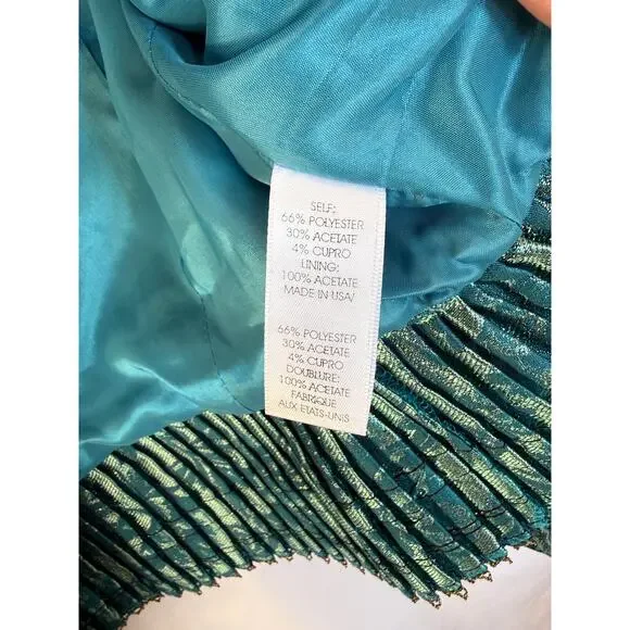 Nanette Lepore Blue Metallic Gold Floral Brocade Formal Jacket Blazer, M, 10 - Picture 5 of 6